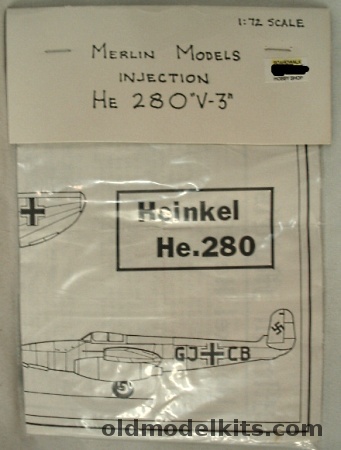 Merlin Models 1/72 Heinkel He-280 V3 Bagged plastic model kit